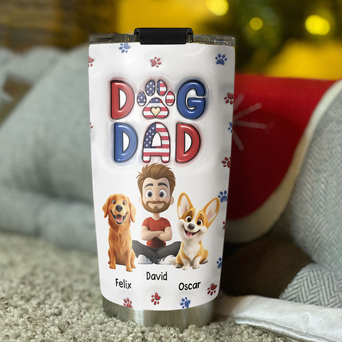 Custom Mother's Father's day Birthday Gifts For Dog Parents • My Lovely Dog - Personalized 3D Inflated Effect Tumbler