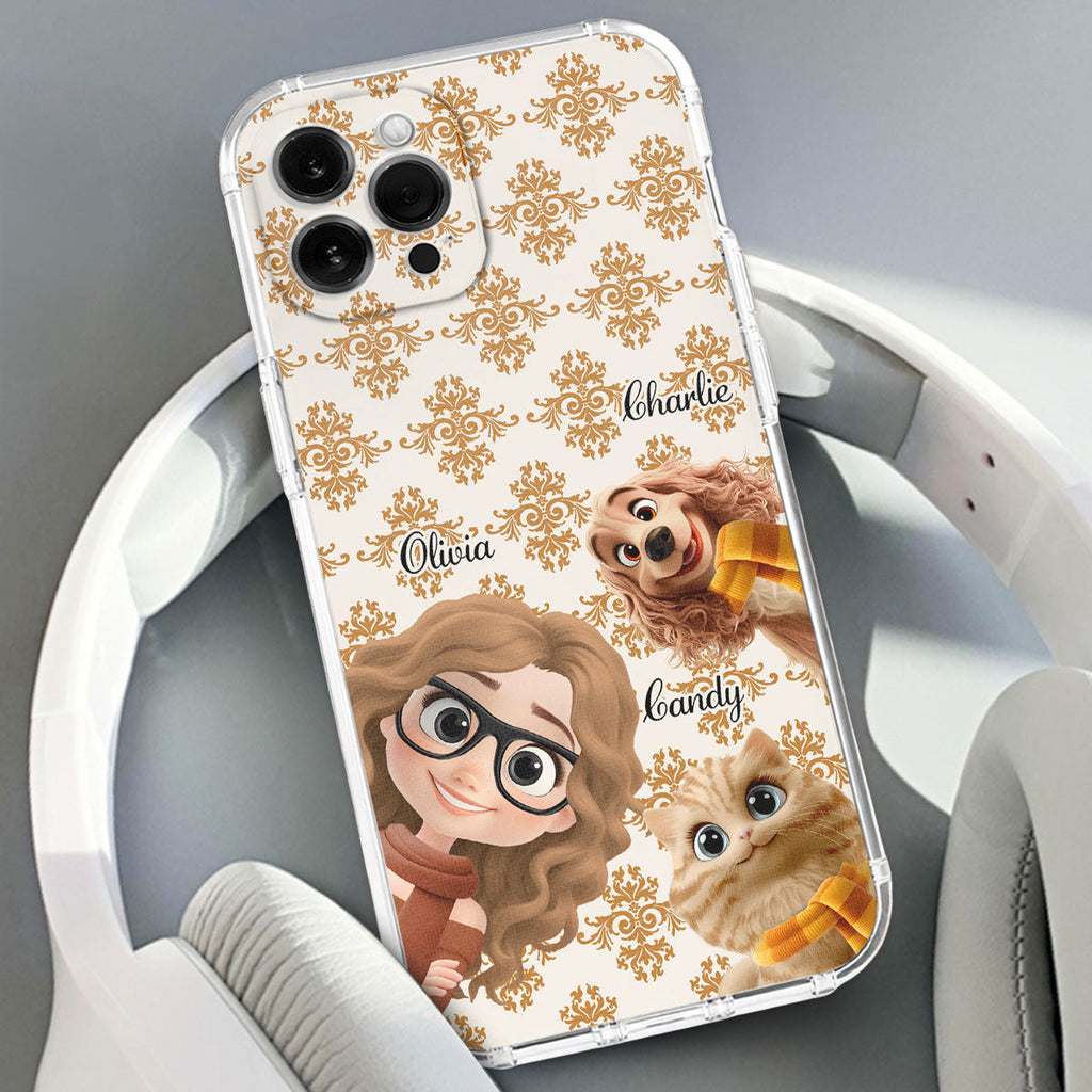Pumskin Girl And Her Pet - Personalized Phone Case