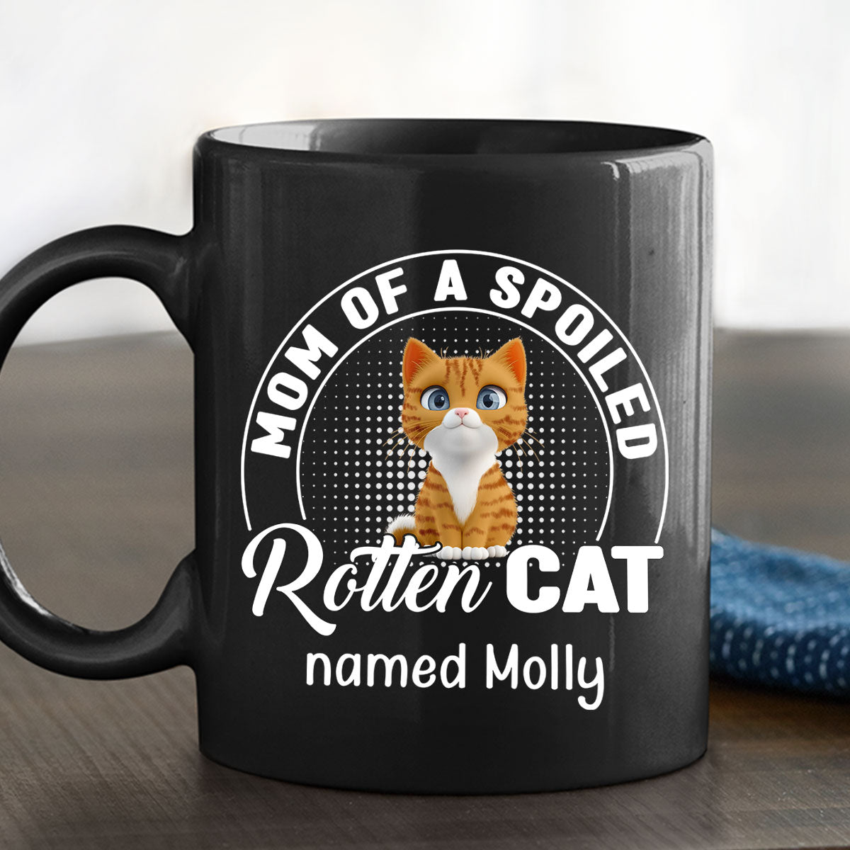 Custom Christmas Birthday Gifts For Cat Lovers • Handsome Spoiled Rotten Cat - Personalized Coffee Mug