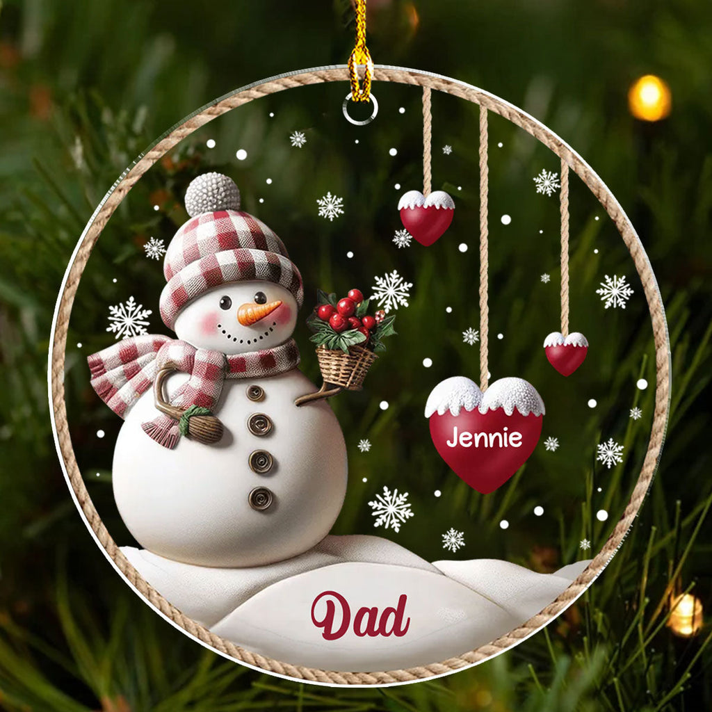 Happy Christmas Snowman Grandma - Personalized 3D Inflated Effect Acrylic Ornament