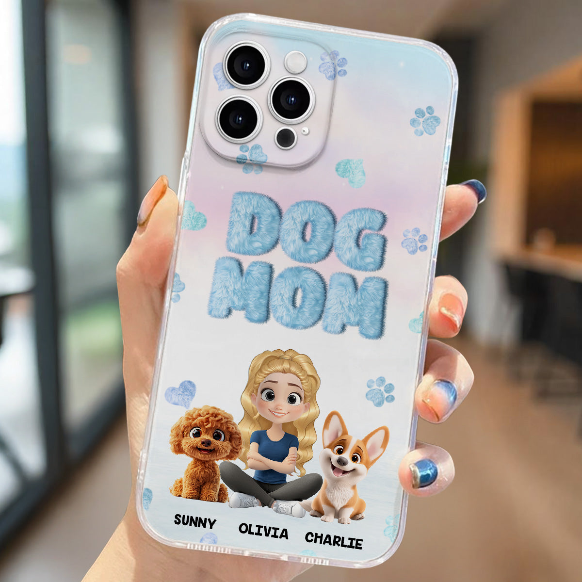 Fluffy Dog Mom - Personalized Phone Case