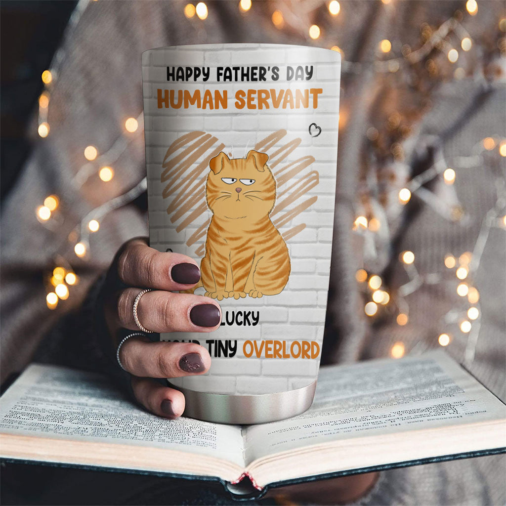 Custom Father's day Birthday Gifts For Cat Dad, Cat Lovers • My Human - Personalized Tumbler