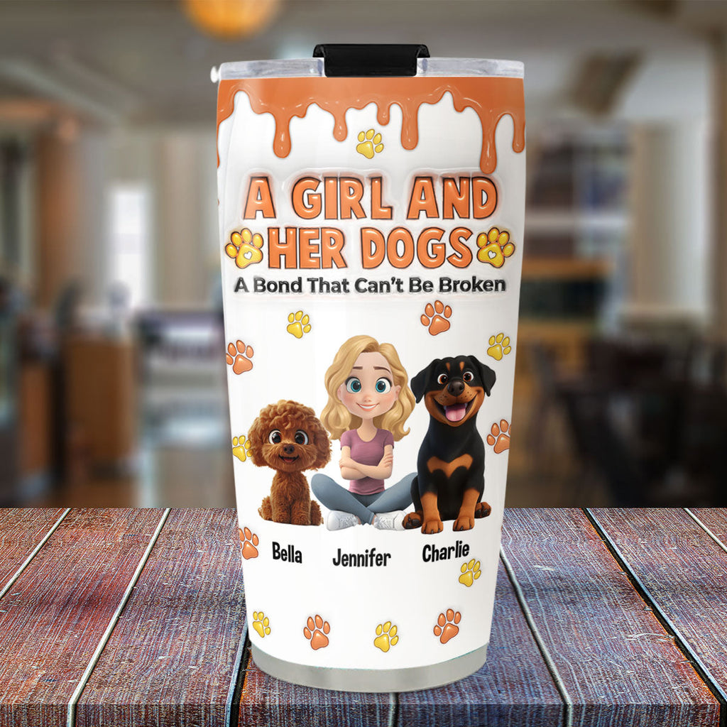 Custom Mother's day Birthday Gifts For Pet Mom, Pet Lovers • You And Me Bond That Can Not Be Broken - Personalized 3D Inflated Tumbler