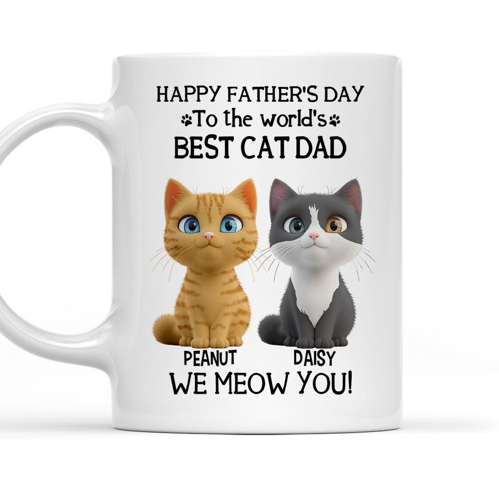 Custom Father's day Birthday Gifts For Cat Dad, Cat Lovers • I Love You The Best Cat Dad - Personalized Coffee Mug