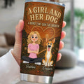 Custom Christmas Birthday Gifts For Dog Mom, Dog Lovers • Forever Side By Side - Personalized 3D Effect Tumbler