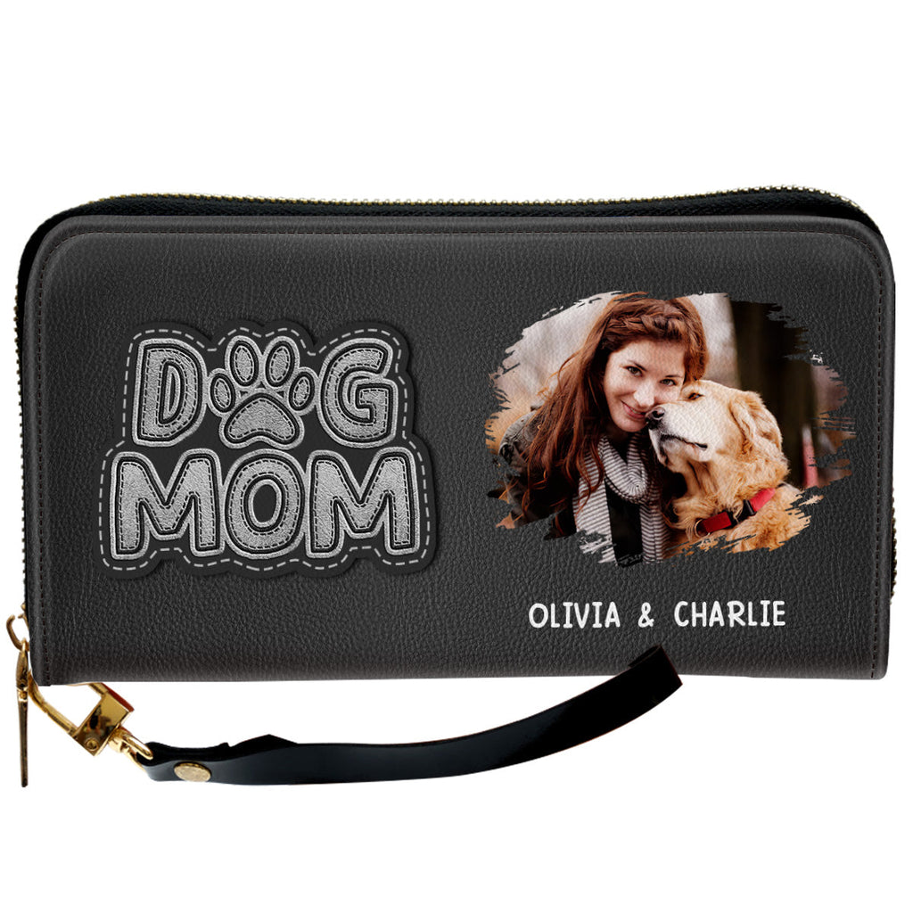 The Dog Mom Photo - Personalized Leather Wallet