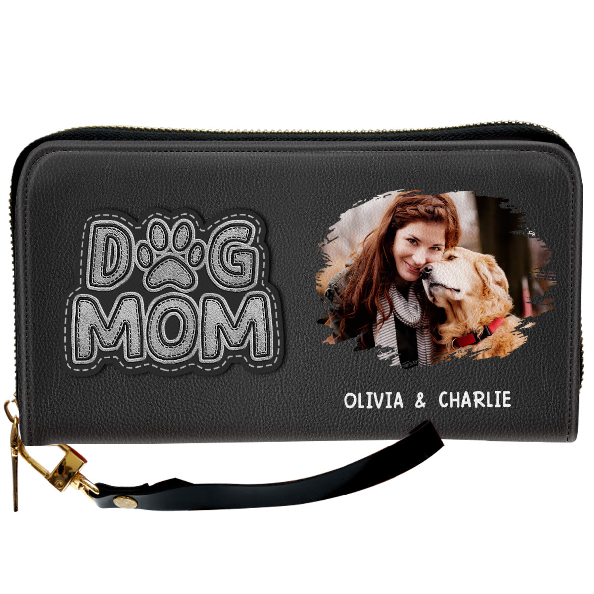 The Dog Mom Photo - Personalized Leather Wallet