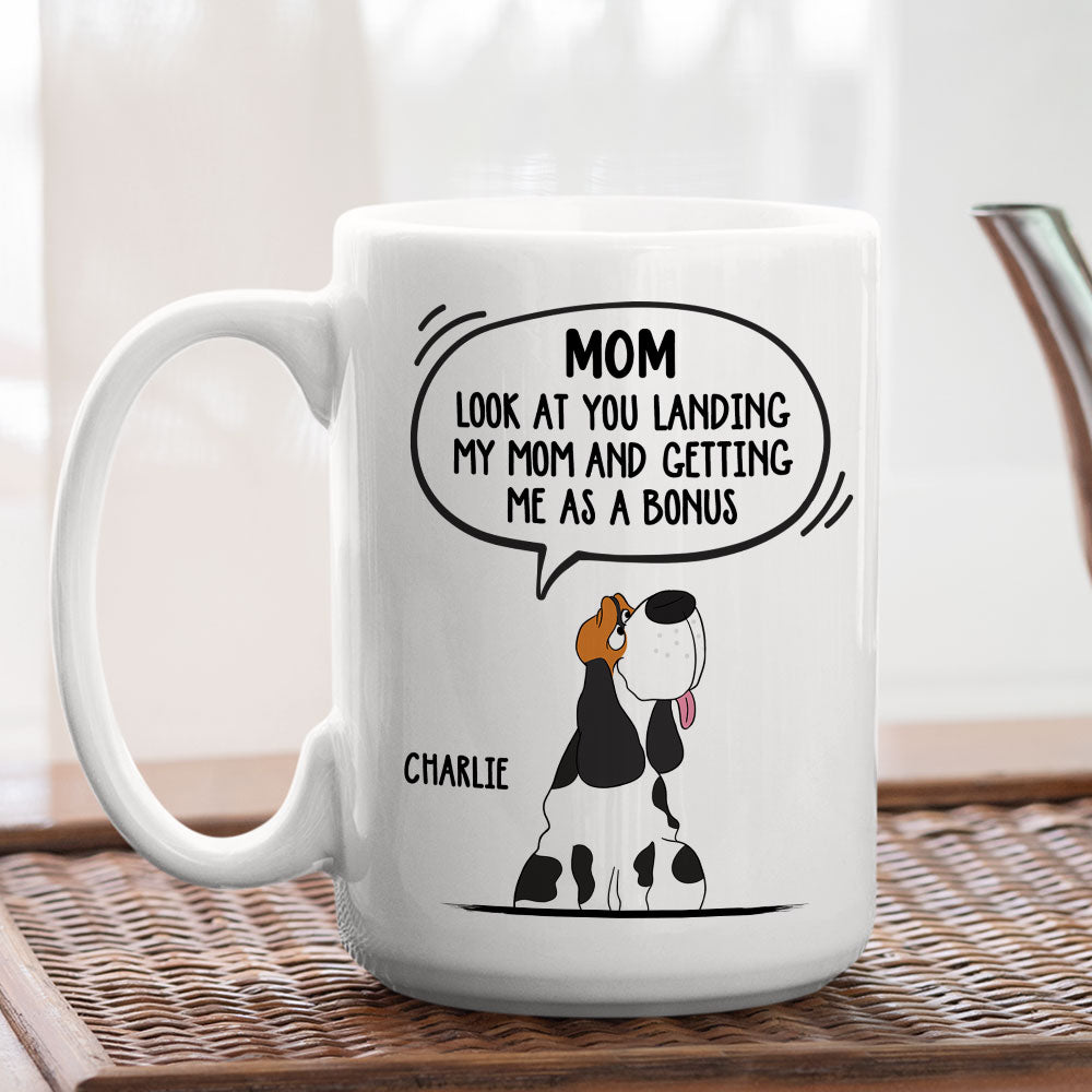 Custom Christmas Birthday Gifts For Dog Dad, Dog Lovers • Getting Me As A Bonus - Personalized Coffee Mug
