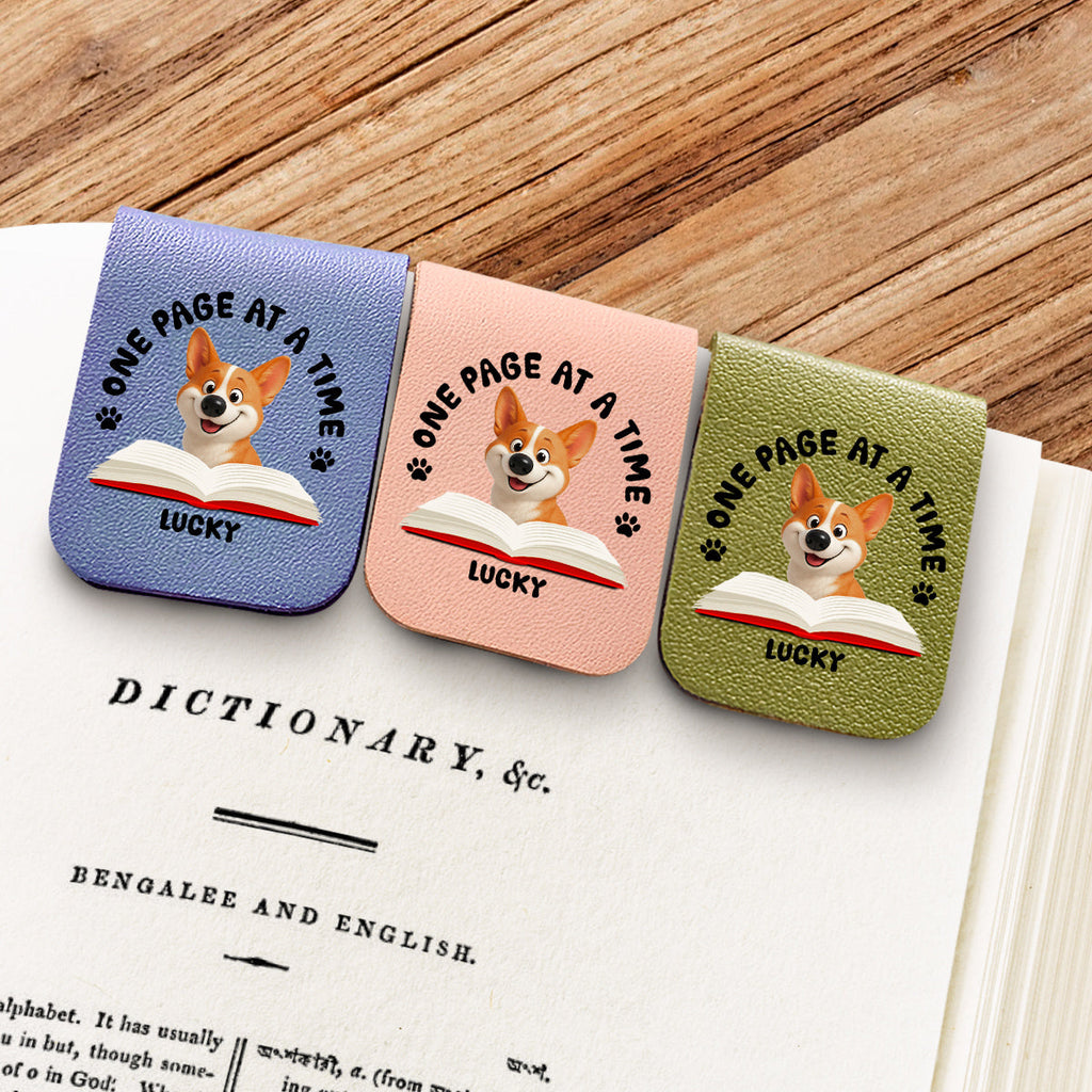 One Page Once - Personalized Leather Bookmark