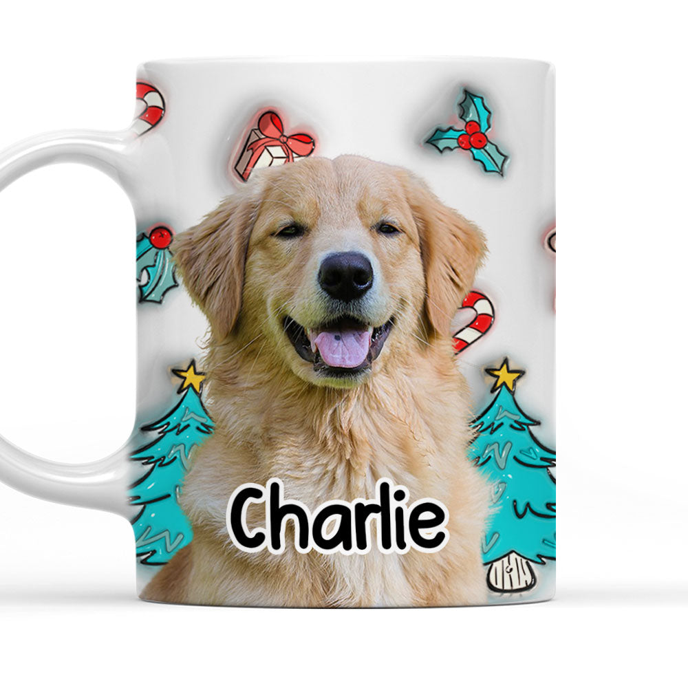 Custom Photo Christmas Birthday Gifts For Pet Mom, Pet Lovers • Santa Is Coming Photo - Personalized 3D Inflated Effect Mug