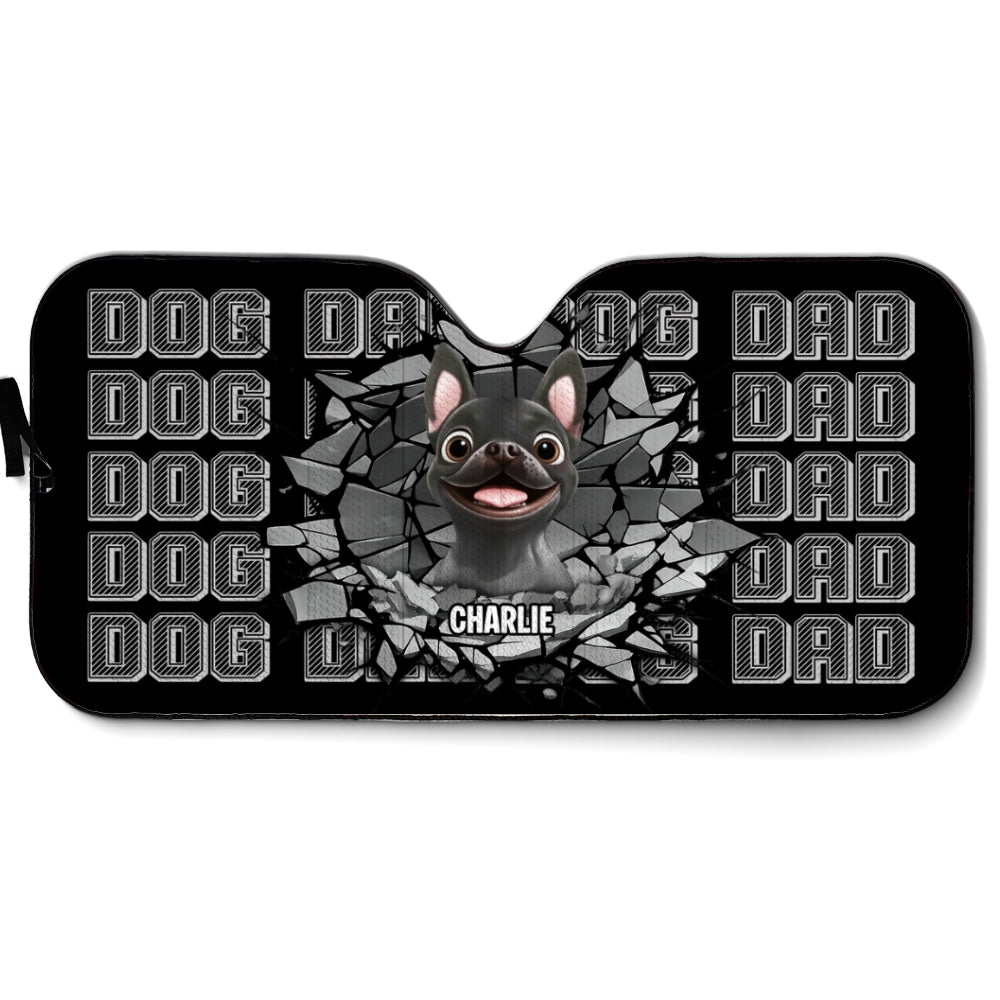 Custom Christmas Birthday Gifts Car Accessories for Dog Parents • Cool Dad Cool Dog - Personalized Car Sunshade