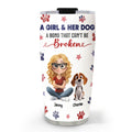 Custom Christmas Birthday Gifts For Dog Mom, Dog Lovers • American Girl And Her Dog - Personalized 3D Inflated Effect Tumbler