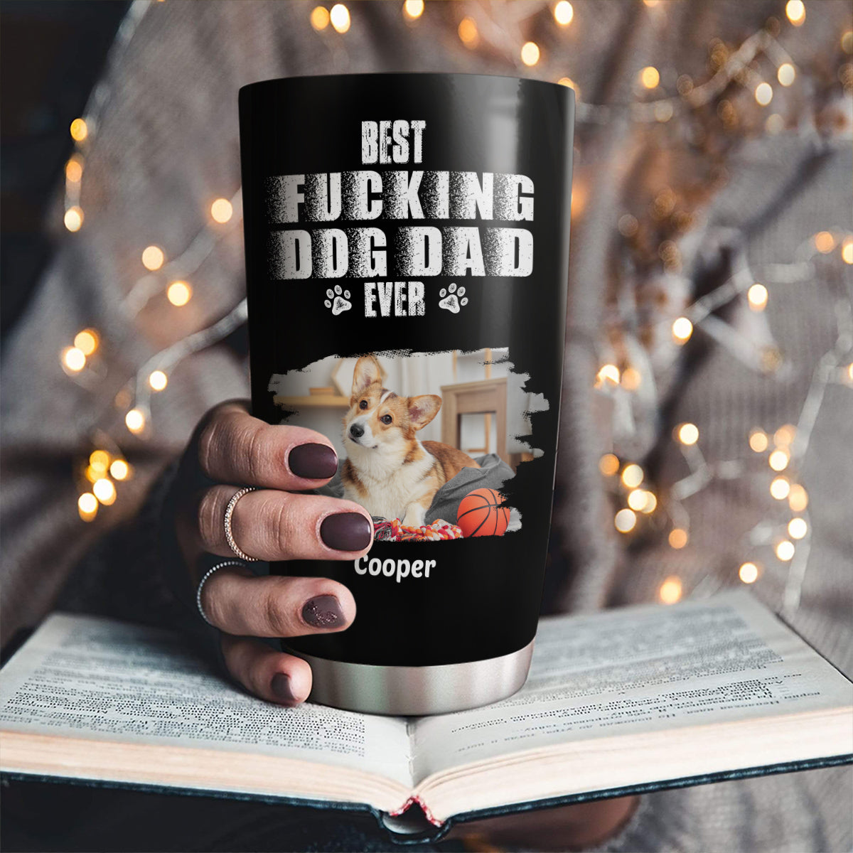 Custom Christmas Birthday Gifts For Dog Dad, Dog Lovers • Best Dad Ever Version 3 - Personalized Tumbler