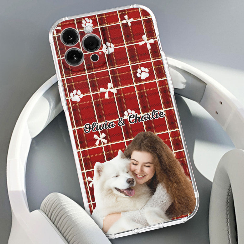Dog Mom Bow Paw Photo - Personalized Phone Case