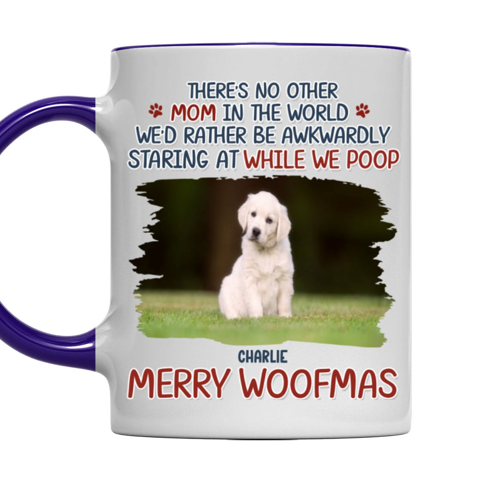 Custom Photo Christmas Birthday Gifts For Dog Lovers • Staring At When I Poop Dog Butt Photo - Personalized Accent Mug