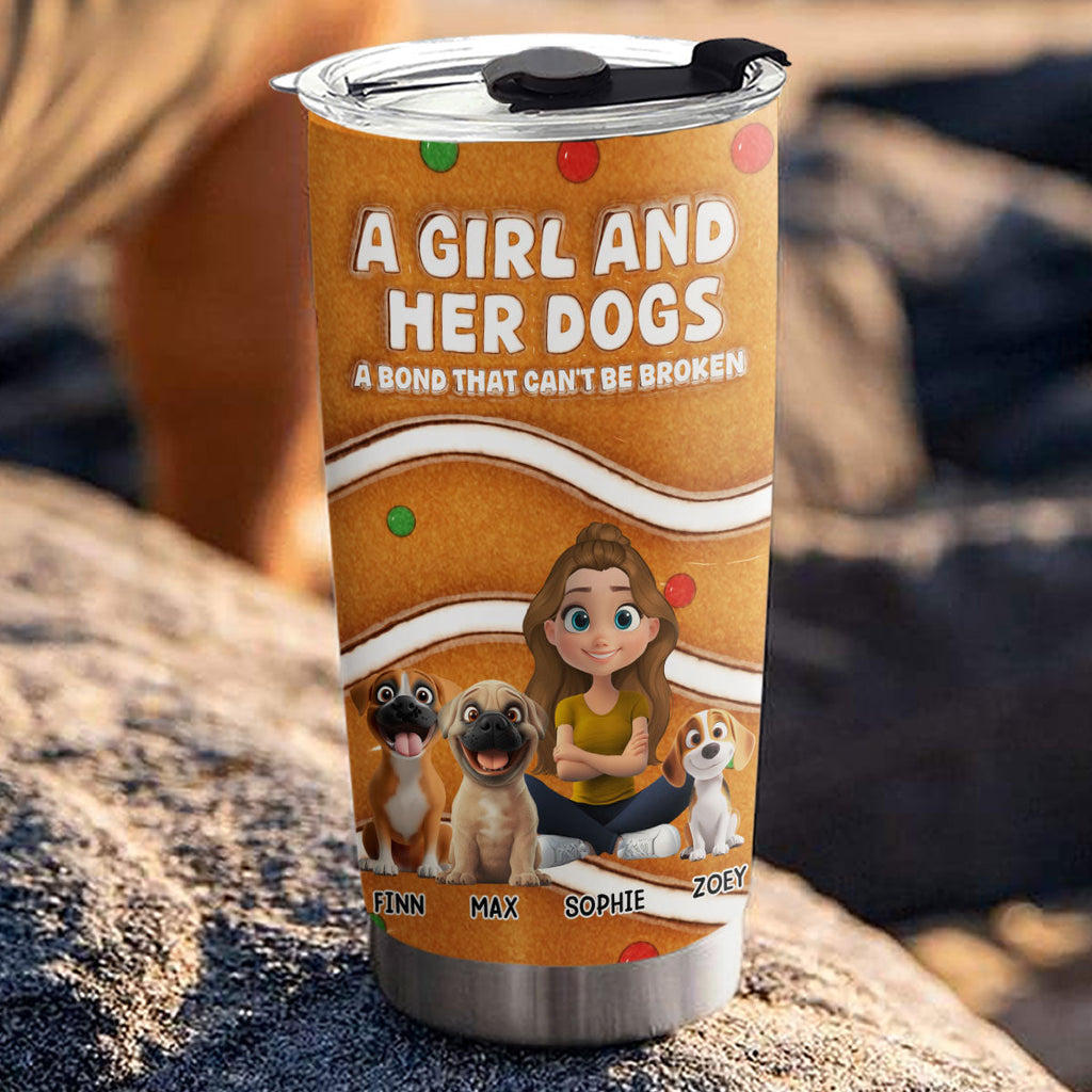 Custom Christmas Birthday Gifts For Dog Mom, Dog Lovers • Me And My Baby Dog - Personalized 3D Inflated Effect Tumbler