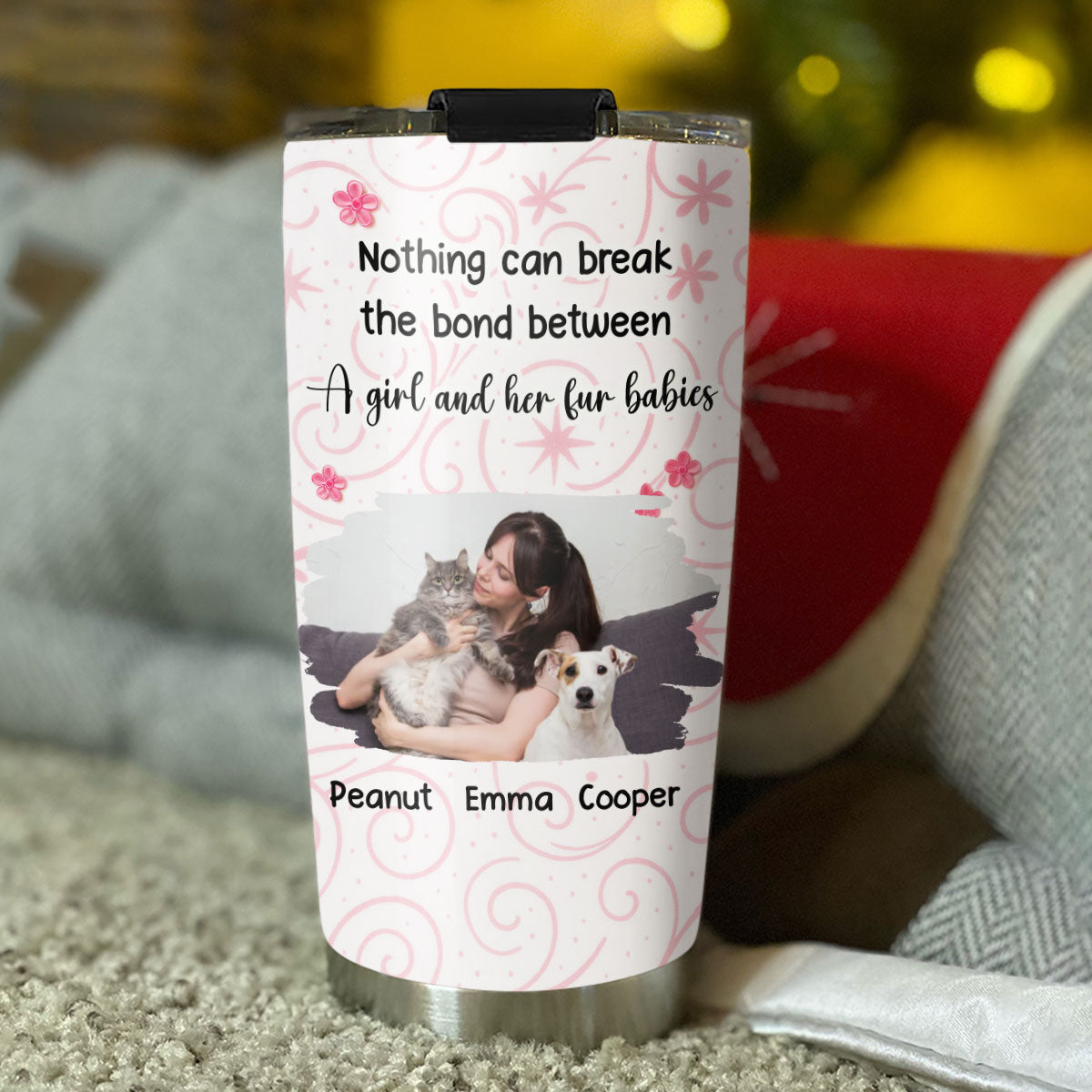 Custom Photo Christmas Birthday Gifts For Pet Lovers • Girls Are In Love With Fur Babies Photo - Personalized Tumbler