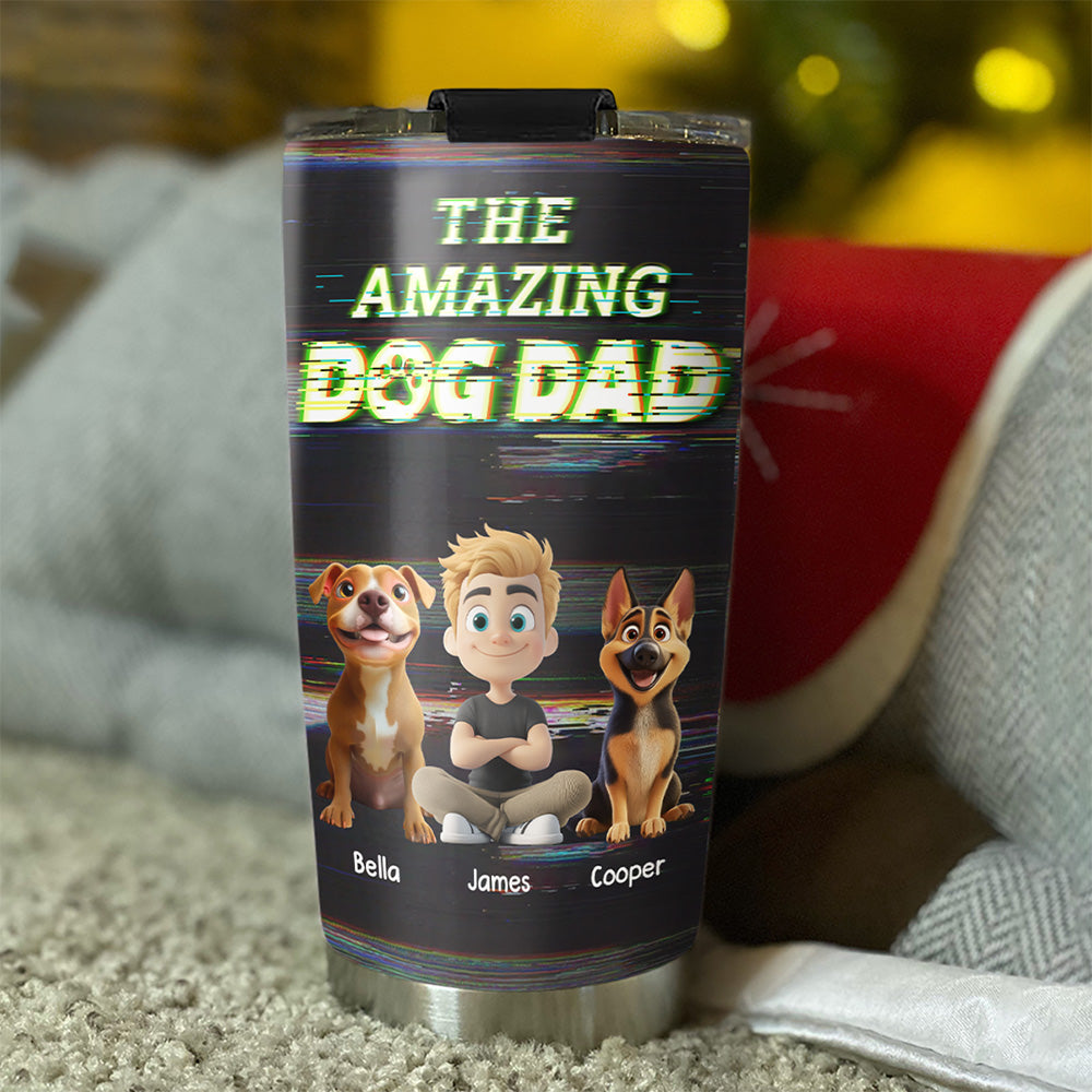 Custom Father's day Birthday Gifts For Dog Dad, Dog Lovers • This Is Our Awesome Dog Dad - Personalized Tumbler