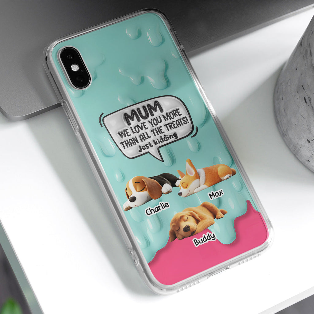 Ice Cream Lovely Dogs - Personalized 3D Inflated Effect Phone Case