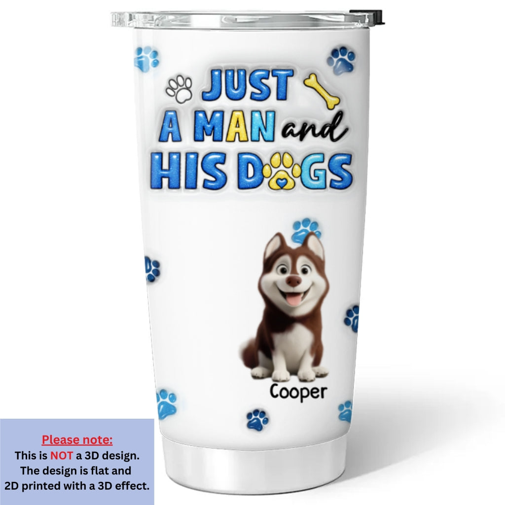 Custom Christmas Birthday Gifts For Dog Lovers • Best Mom For Sure - Personalized 3D Inflated Effect Tumbler