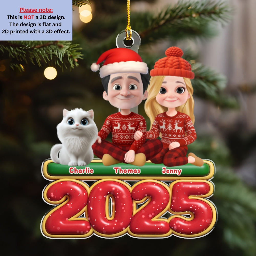 Custom Christmas Birthday Gifts For Cat Dad And Mom • We And Our Cat - Personalized Acrylic Ornament
