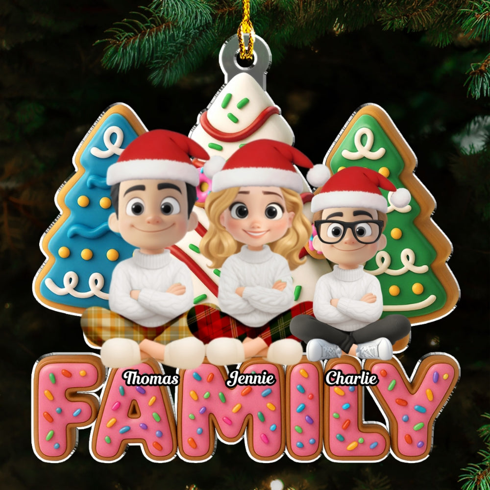 Custom Christmas Decor Home Birthday Gifts For Dog Lovers • Sweet Family Tree - Personalized Acrylic Ornament