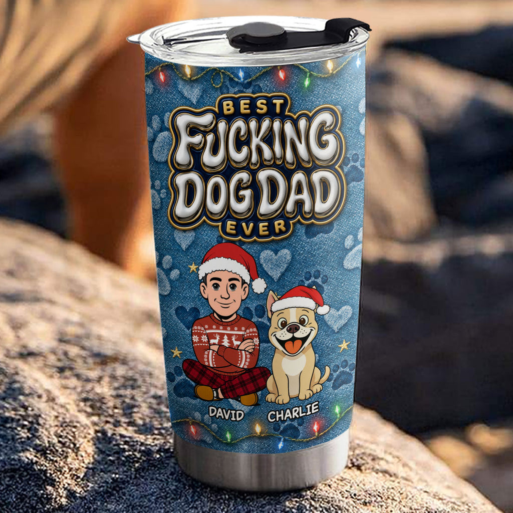 Custom Christmas Birthday Gifts For Dog Dad, Dog Lovers • An Unbreakable Bond - Personalized 3D Effect Tumbler