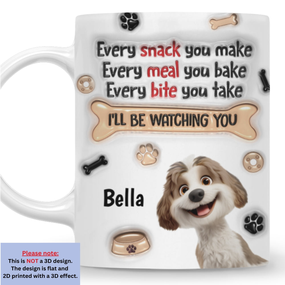 Custom Mother's Father's day Birthday Gifts For Dog Lovers • Snack Bribes - Personalized 3D Inflated Effect Mug