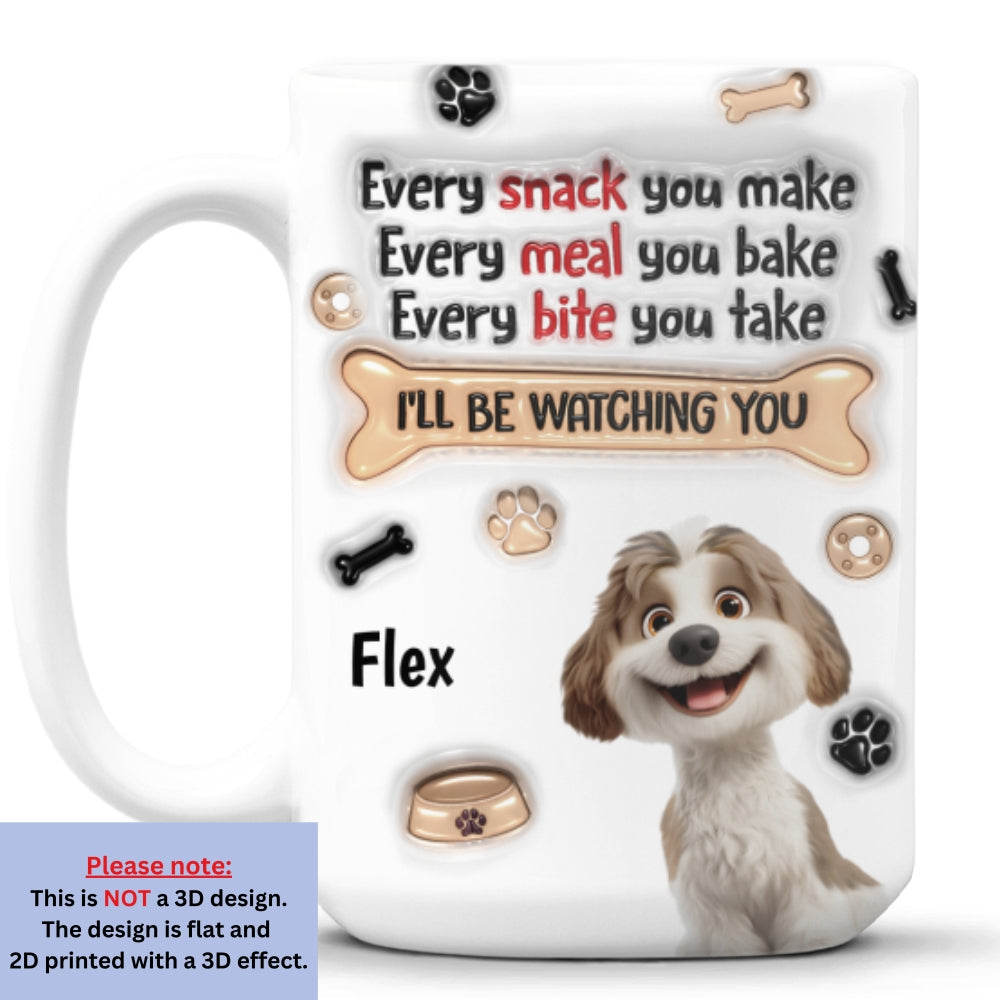 Custom Mother's Father's day Birthday Gifts For Dog Lovers • Snack Bribes - Personalized 3D Inflated Effect Mug