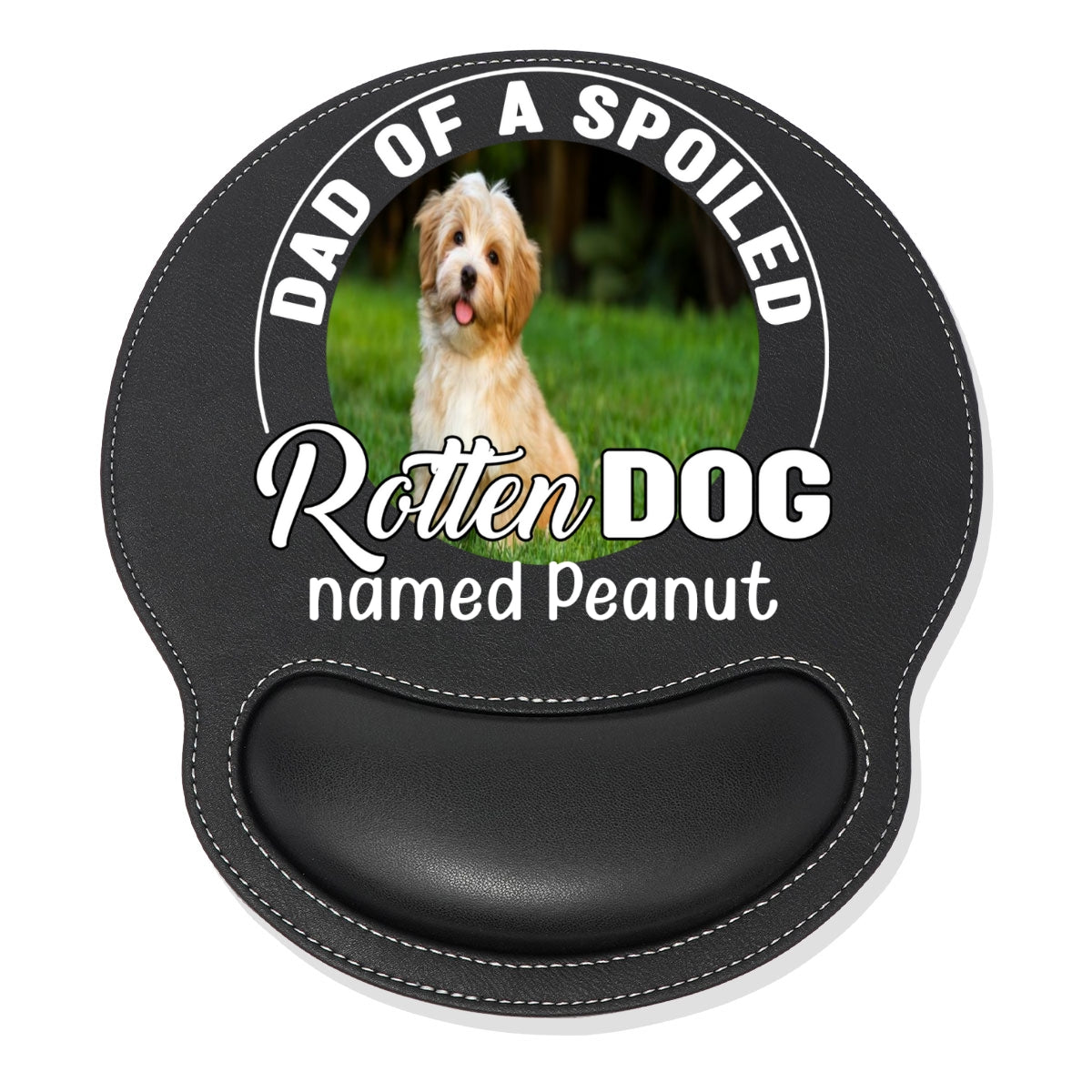 Rotten Dog Cartoon Photo - Personalized Leather Mouse Pad