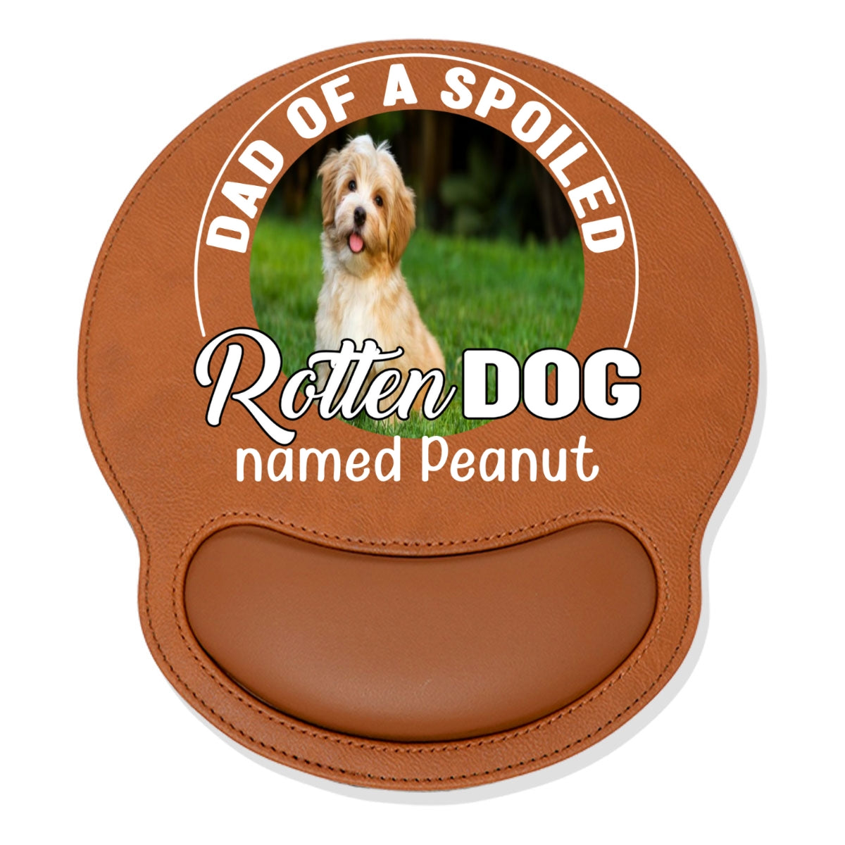Rotten Dog Cartoon Photo - Personalized Leather Mouse Pad