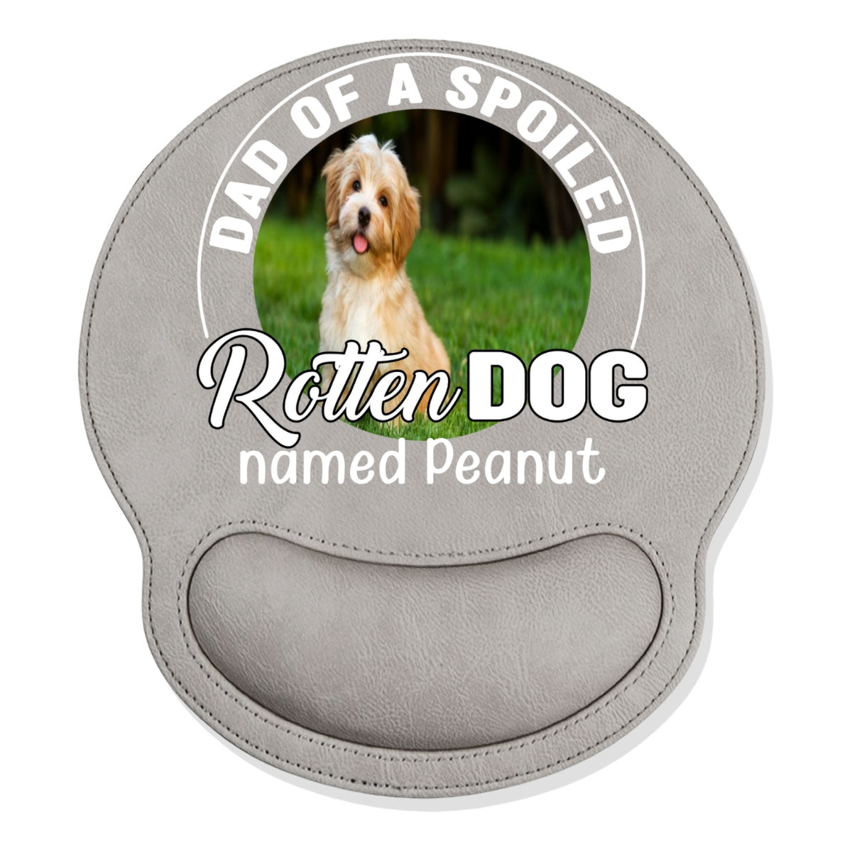 Rotten Dog Cartoon Photo - Personalized Leather Mouse Pad