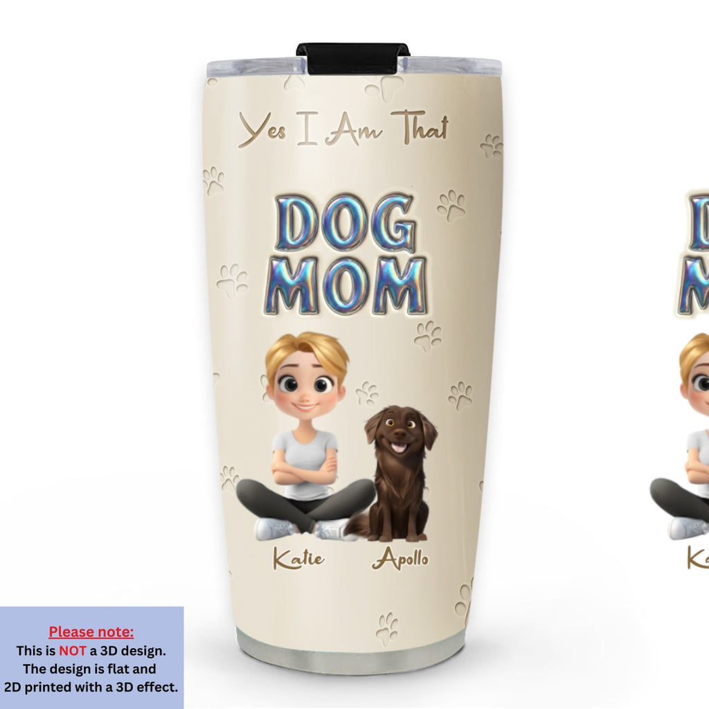 Custom Christmas Birthday Gifts For Dog Mom, Dog Lovers • Heart On You - Personalized 3D Effect Tumbler
