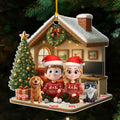 Custom Christmas Decor Home Birthday Gifts For Pet Lovers • Under One Roof With Them - Personalized 3D Effect Acrylic Ornament