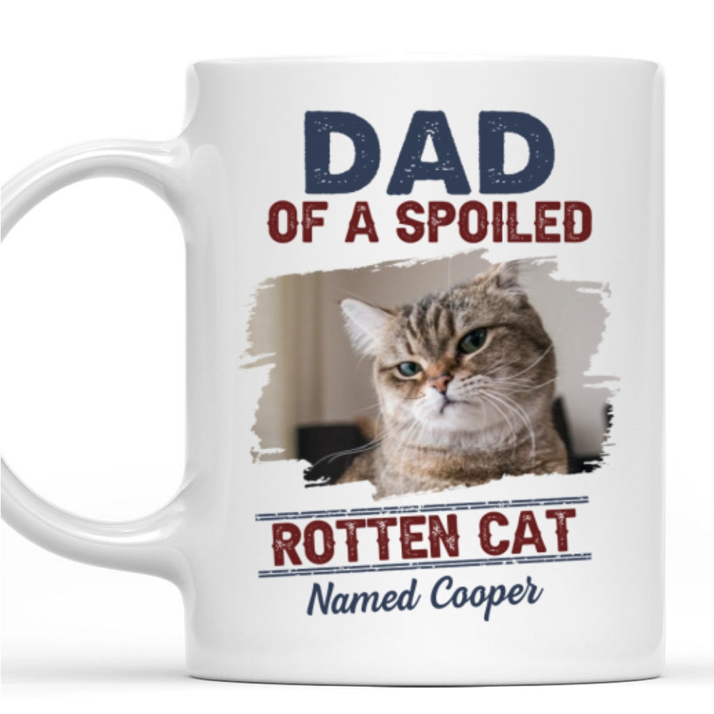 Custom Photo Father's day Birthday Gifts For Cat Dad, Cat Lovers • New Rotten Cat Chibi Photo - Personalized Coffee Mug