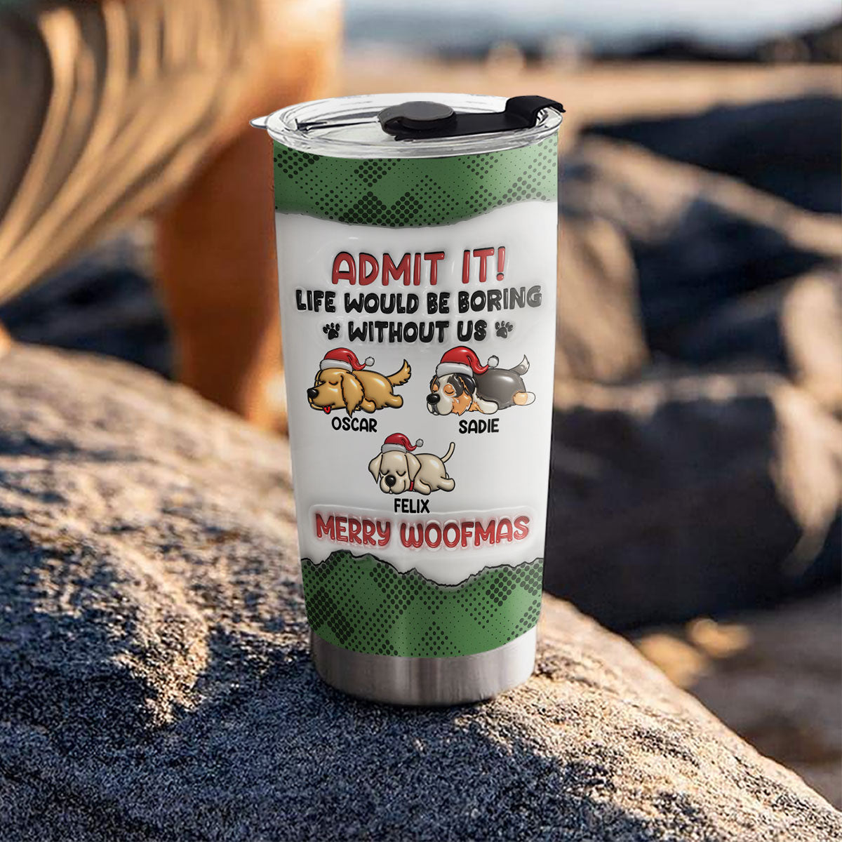Custom Mother's day Birthday Gifts For Pet Mom, Pet Lovers • Admit It Christmas - Personalized 3D Inflated Effect Tumbler