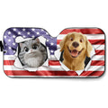 Custom Christmas Birthday Gifts Car Accessories for Pet Parents • God Bless Our America - Personalized Car Sunshade