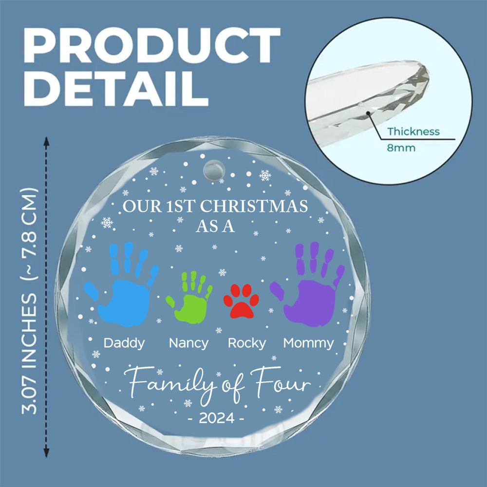 As A Family Of Four - Personalized Glass Ornament