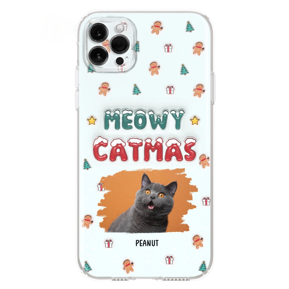 Christmas Cat Photo - Personalized 3D Inflated Effect Phone Case