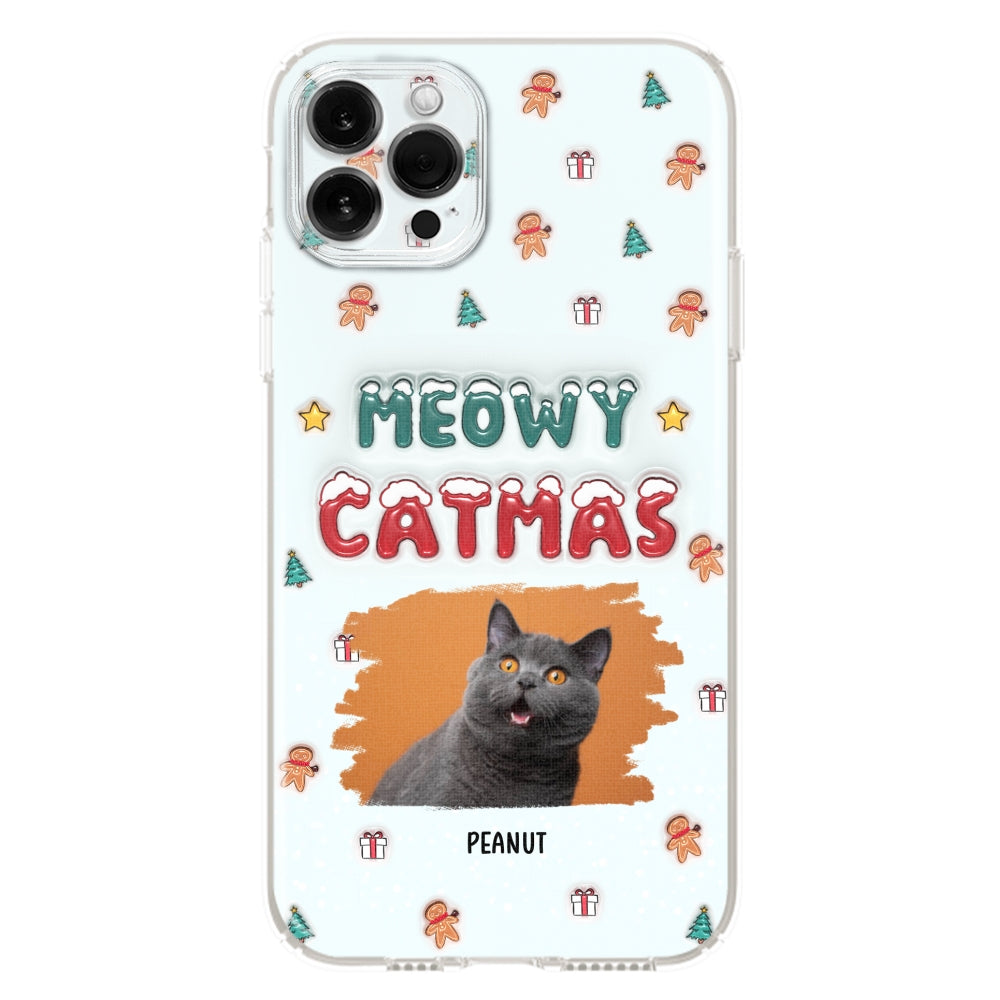 Christmas Cat Photo - Personalized 3D Inflated Effect Phone Case