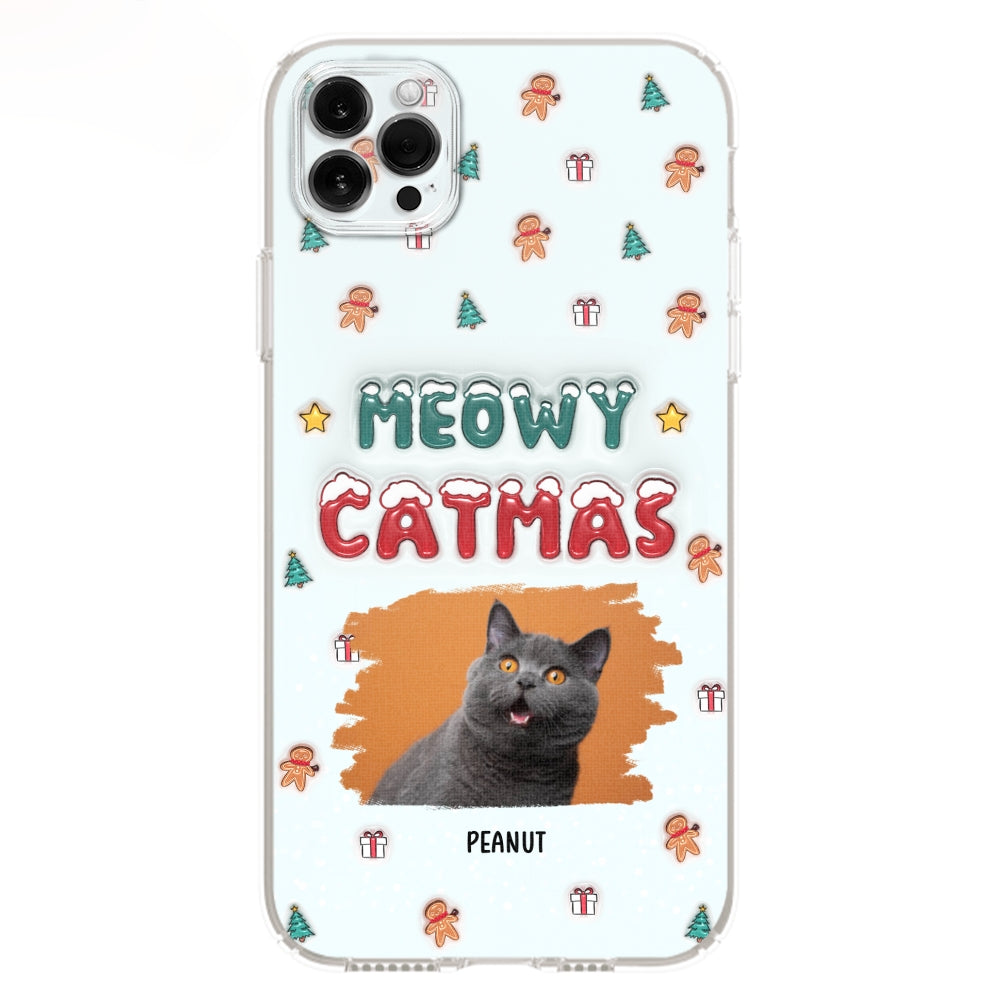 Christmas Cat Photo - Personalized 3D Inflated Effect Phone Case