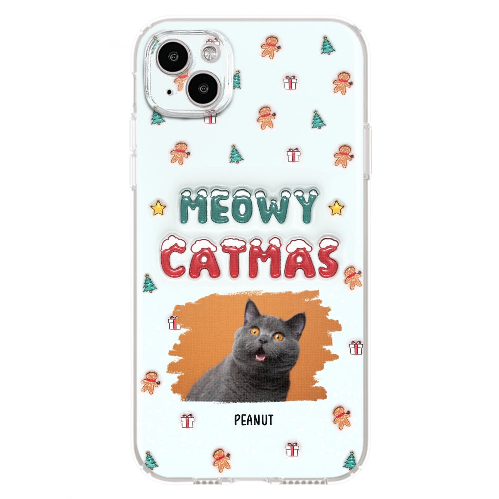 Christmas Cat Photo - Personalized 3D Inflated Effect Phone Case