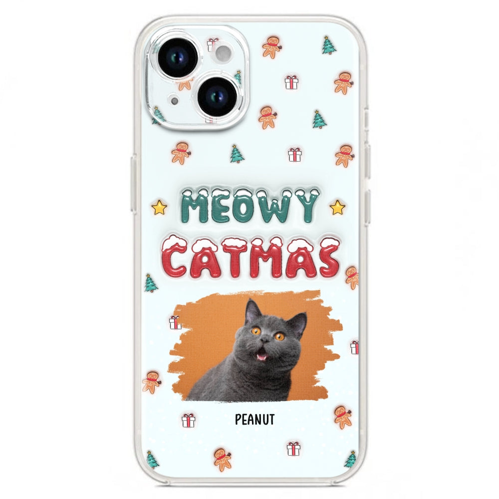 Christmas Cat Photo - Personalized 3D Inflated Effect Phone Case
