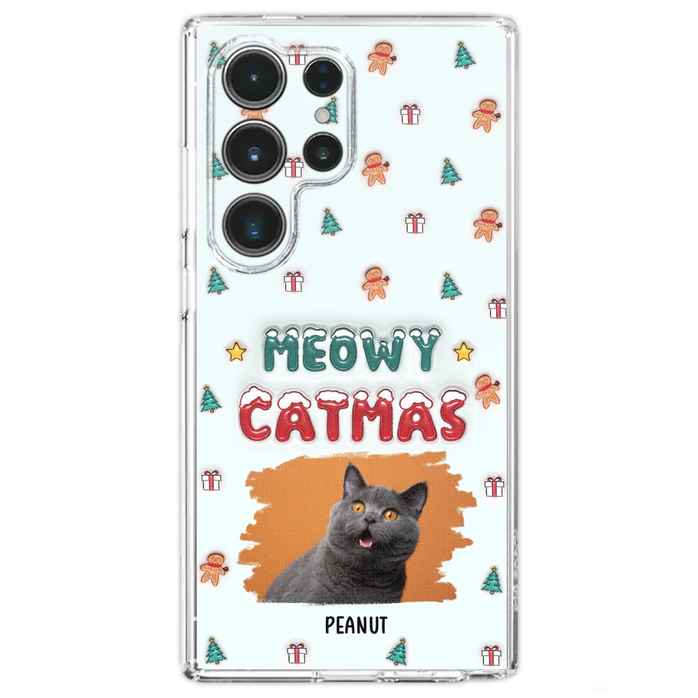 Christmas Cat Photo - Personalized 3D Inflated Effect Phone Case
