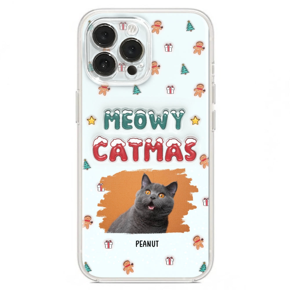 Christmas Cat Photo - Personalized 3D Inflated Effect Phone Case