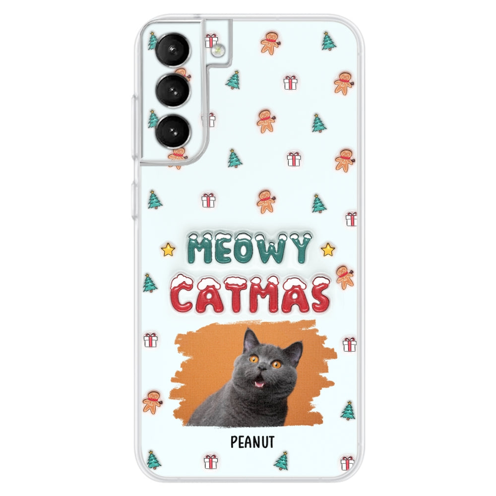 Christmas Cat Photo - Personalized 3D Inflated Effect Phone Case