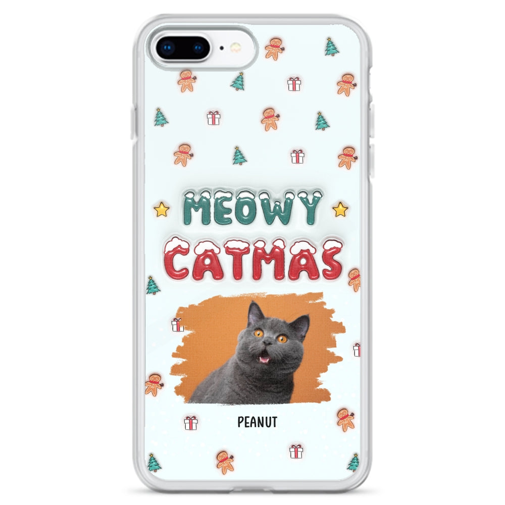 Christmas Cat Photo - Personalized 3D Inflated Effect Phone Case