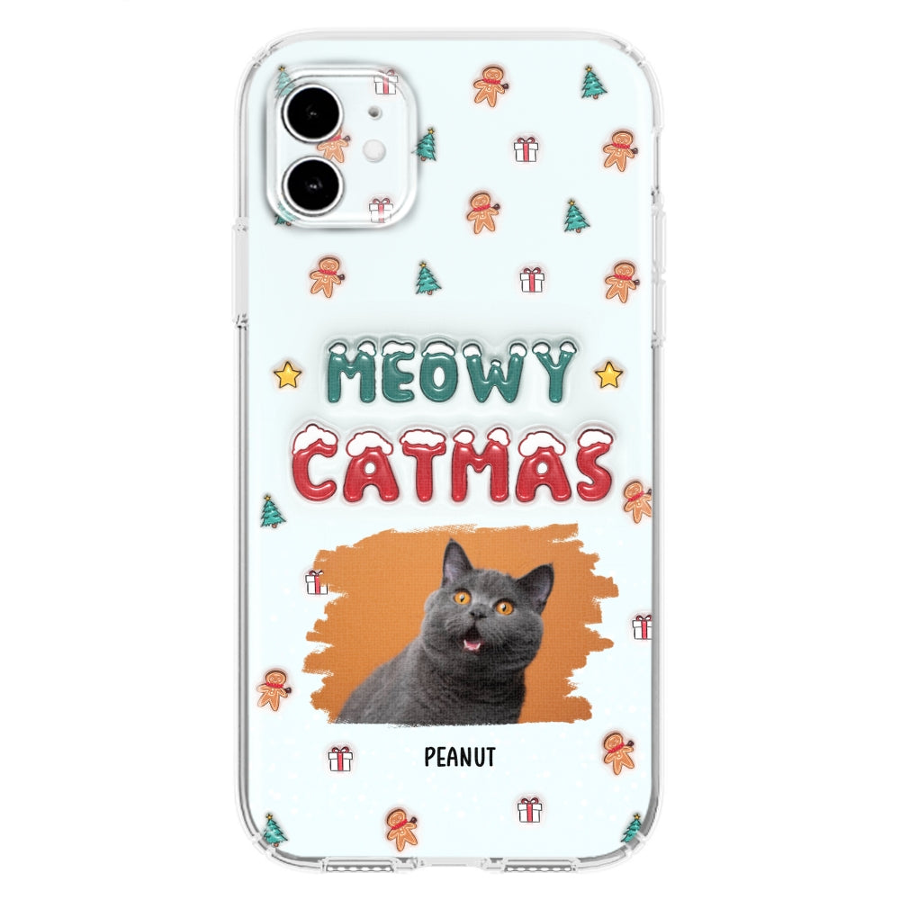 Christmas Cat Photo - Personalized 3D Inflated Effect Phone Case