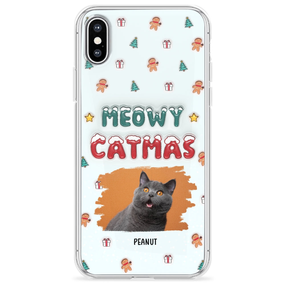 Christmas Cat Photo - Personalized 3D Inflated Effect Phone Case
