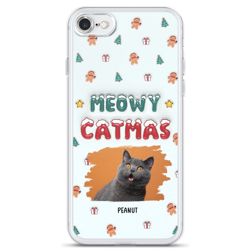 Christmas Cat Photo - Personalized 3D Inflated Effect Phone Case